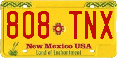 NM license plate 808TNX