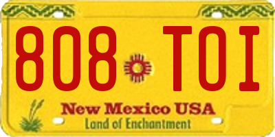 NM license plate 808TOI