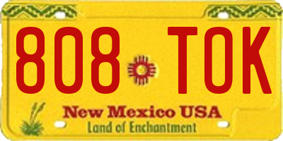 NM license plate 808TOK