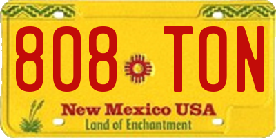 NM license plate 808TON