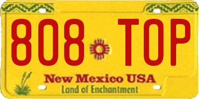 NM license plate 808TOP