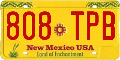 NM license plate 808TPB