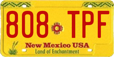 NM license plate 808TPF