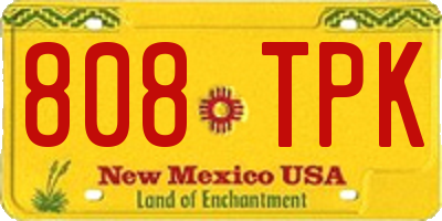NM license plate 808TPK