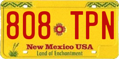 NM license plate 808TPN