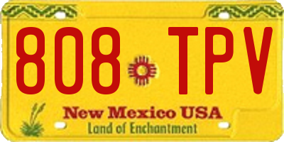 NM license plate 808TPV
