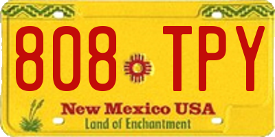 NM license plate 808TPY