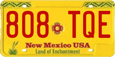 NM license plate 808TQE