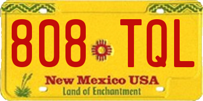 NM license plate 808TQL