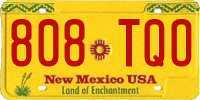 NM license plate 808TQO