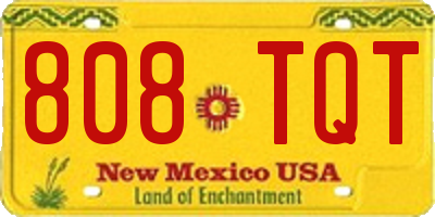 NM license plate 808TQT