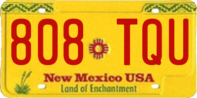 NM license plate 808TQU