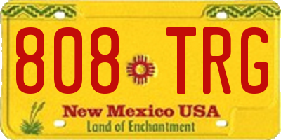 NM license plate 808TRG