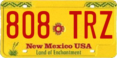 NM license plate 808TRZ