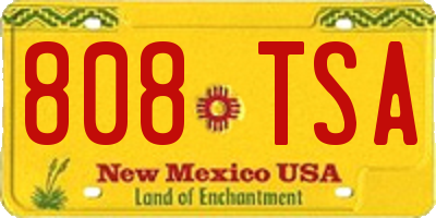 NM license plate 808TSA