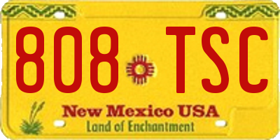 NM license plate 808TSC