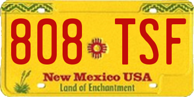 NM license plate 808TSF