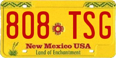 NM license plate 808TSG