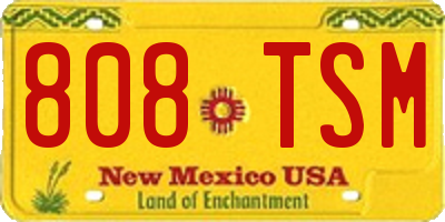 NM license plate 808TSM