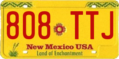 NM license plate 808TTJ