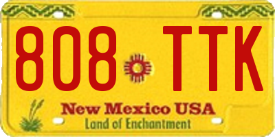 NM license plate 808TTK