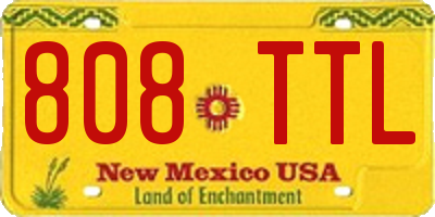 NM license plate 808TTL