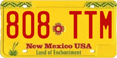 NM license plate 808TTM