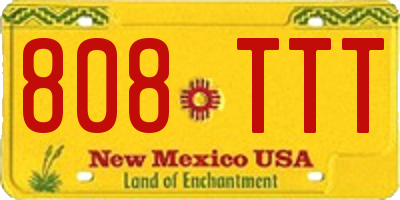 NM license plate 808TTT