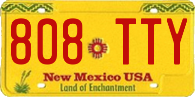 NM license plate 808TTY