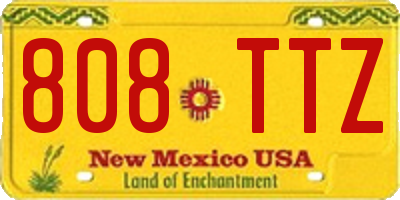 NM license plate 808TTZ