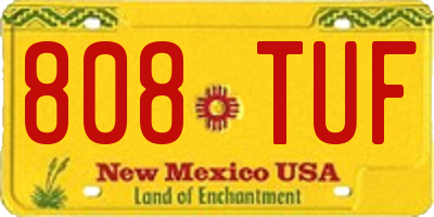 NM license plate 808TUF