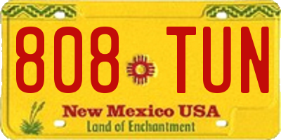 NM license plate 808TUN