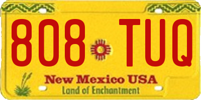 NM license plate 808TUQ