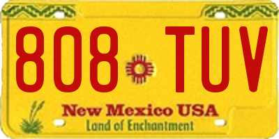 NM license plate 808TUV