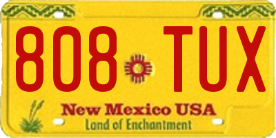 NM license plate 808TUX