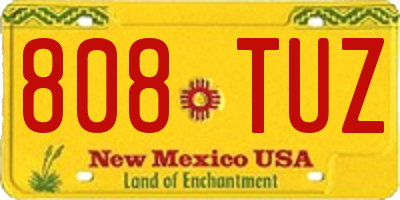NM license plate 808TUZ