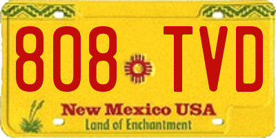 NM license plate 808TVD
