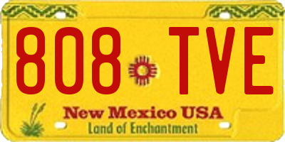 NM license plate 808TVE