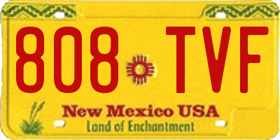 NM license plate 808TVF
