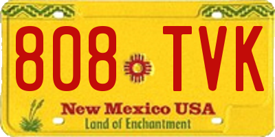 NM license plate 808TVK