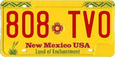 NM license plate 808TVO