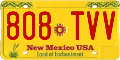 NM license plate 808TVV