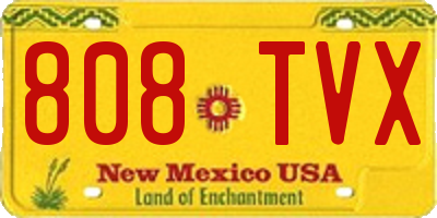 NM license plate 808TVX