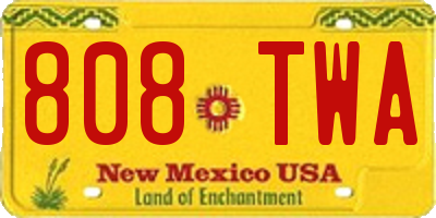 NM license plate 808TWA