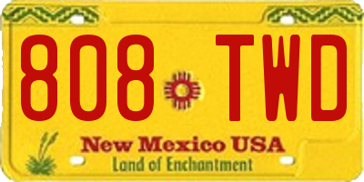 NM license plate 808TWD