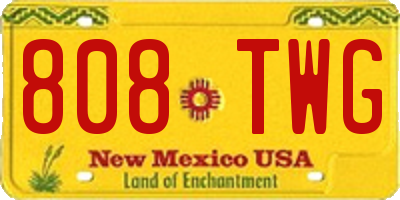 NM license plate 808TWG