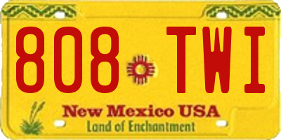 NM license plate 808TWI
