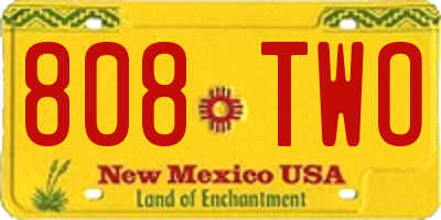 NM license plate 808TWO