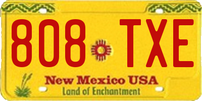 NM license plate 808TXE