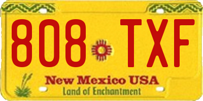 NM license plate 808TXF